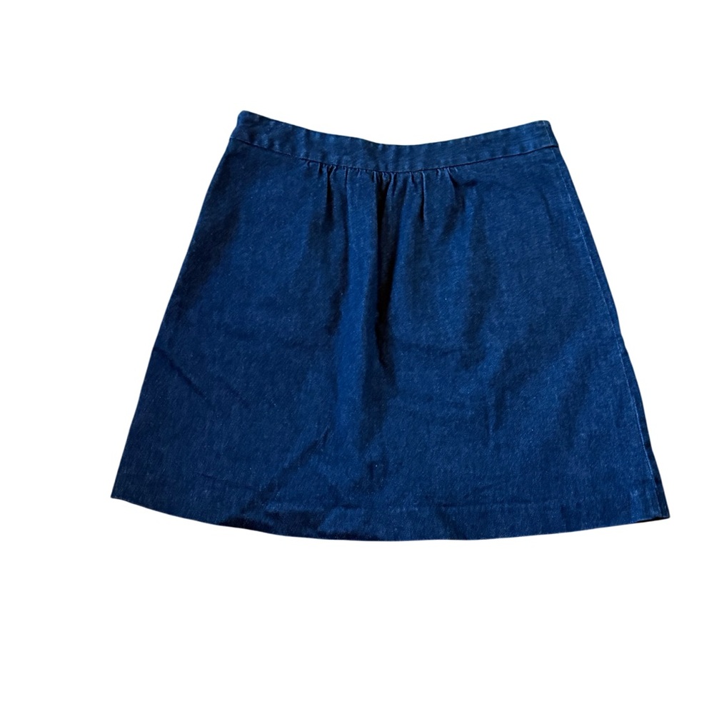 Boden Denim A-Line Mini Skirt Blue Cotton Size 8 - Picture 4 of 6